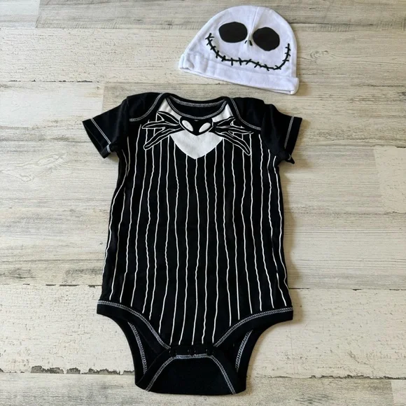 🍁 NEW Disney Nightmare Before Christmas Jack Skellington Baby Cosplay Bodysuit - Picture 2 of 11